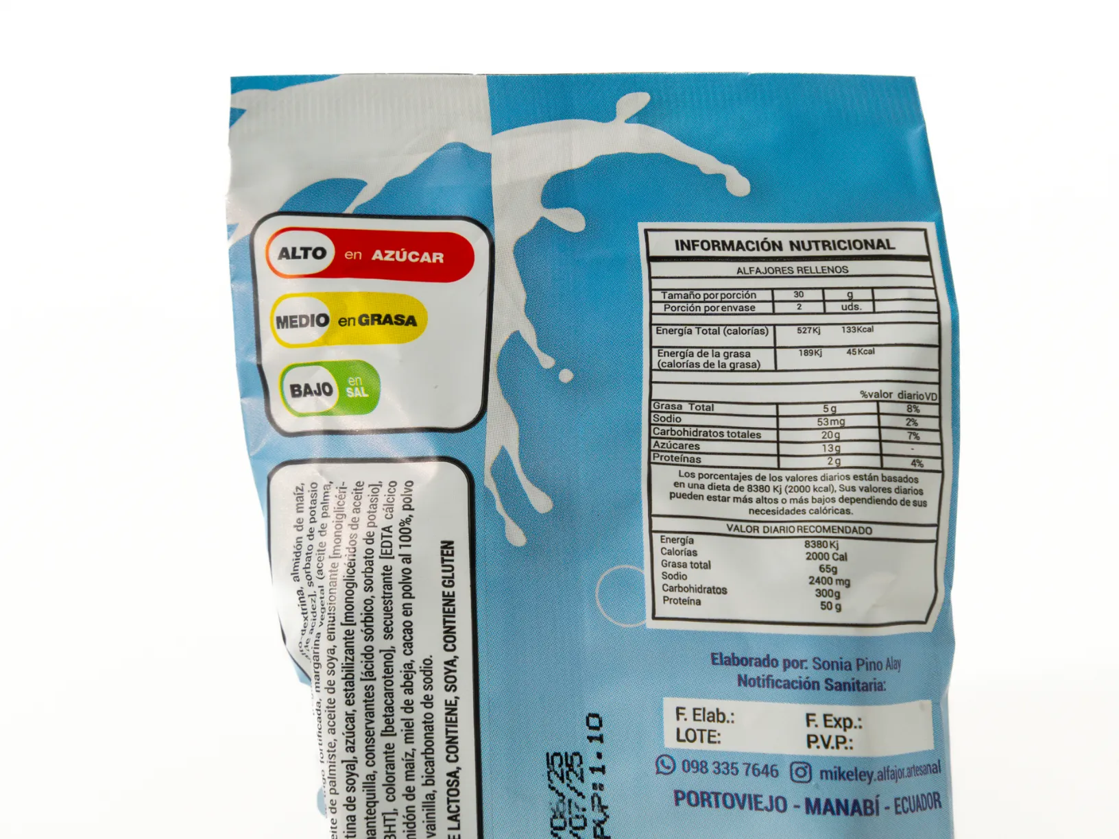 Alfajor con Chocolate Blanco MIKELEY 60G - Imagen 3